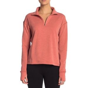 Outdoor Voices Women’s Fleeced Lined Half Zip Pullover in Clay Red Size XS